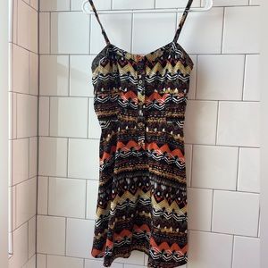 Size medium Aztec printed cute lightweight dress with buttons